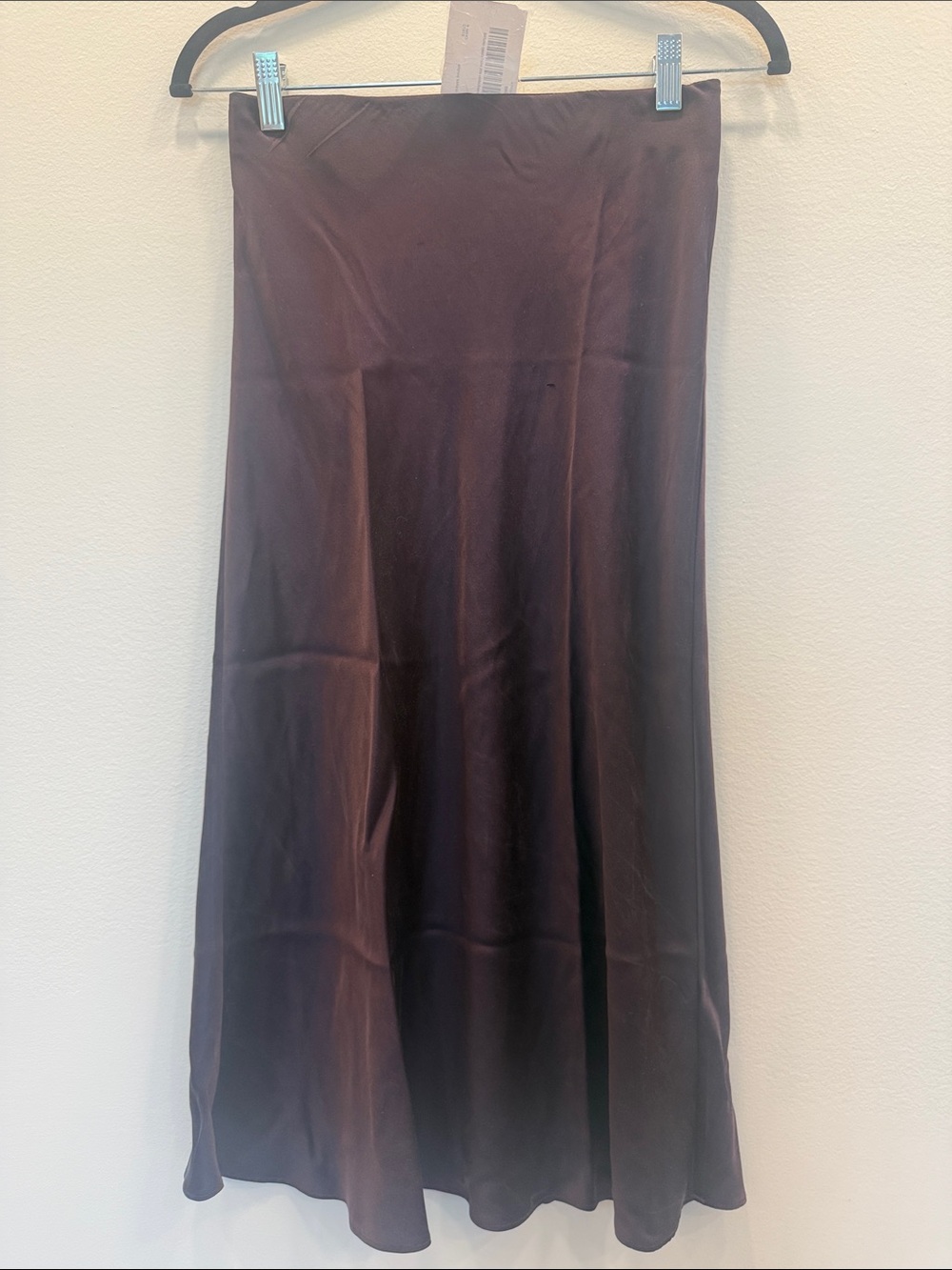 Quince Deep Orchid Purple Silk Midi Skirt (Flaw) - Small 229